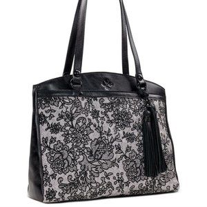 Patricia Nash Chantilly Lace Poppy Tote - White/Black